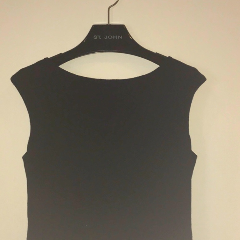 St. John perfect little black dress, new condition. Knee length or just below
